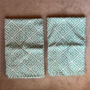 Threshold Green Greek Key Pattern Curtains - Set of 2 - Size 84” x 54”